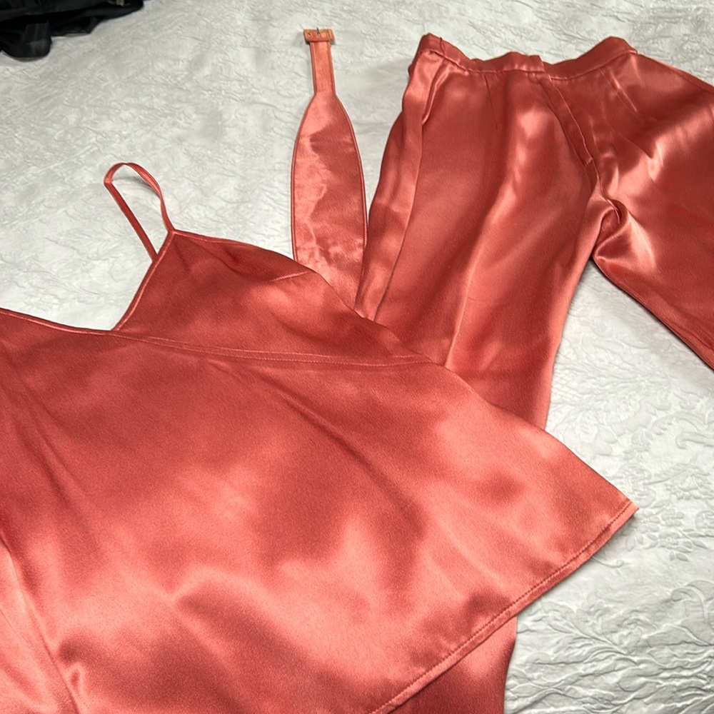 Acetate and nylon pants and top
